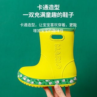 Alegre Mario niños botas de lluvia bebé niño niña EVA antideslizante al aire libre botas de lluvia niños zapatos impermeables (5)