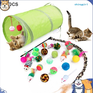 Sg - 21 pzas pelota colgante para mascotas/gatitos/pelota colgante/tunel plegable/ratón/juguete de entrenamiento