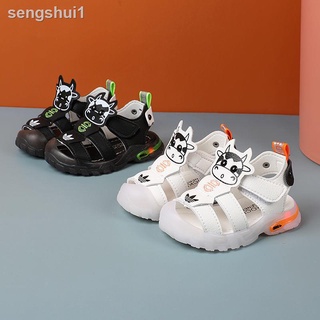 Bebé Baotou sandalias de luz de los hombres s verano de 0-1 año de edad bebés y niños pequeños anti-kick anti-colisión zapatos de niño