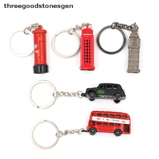 [threegoodstonesgen] Llavero Miniatura Británico En Londres Modelo Recuerdo Autobús Rojo Taxi