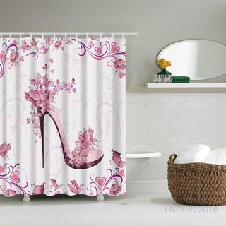 home flower - cortina de ducha con ganchos (180 x 180 cm) (1)