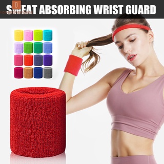 Coloridas pulseras deportivas de algodón de alta elasticidad absorbente de sudor para tenis, deporte, baloncesto, gimnasia
