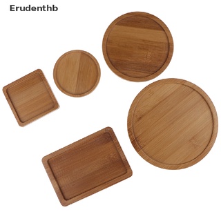 Erudenthb Bamboo Round Square Plates for Succulents Pots Trays Base Stander Garden Decor *Hot Sale