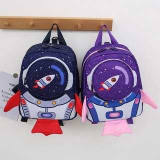 Llx-Kids mochila con correa de seguridad, preciosos niños 3D de dibujos animados cohete ligero bolsas de la escuela, bolso de hombro mochilas
