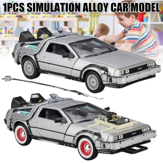 simulación de aleación modelo de coche juguete regalo volver al futuro 1:24 delorean time machine cars (1)