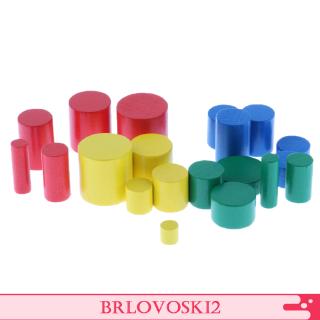 [Brlovoski2] madera Montessori juguetes educativos niños madera de haya sin pomo cilindros conjunto