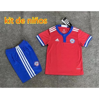 Team chile kids new football jersey home red 2021-22 copa del mundo a.vidal valdivia alexis vidal vargas medel camiseta de fútbol