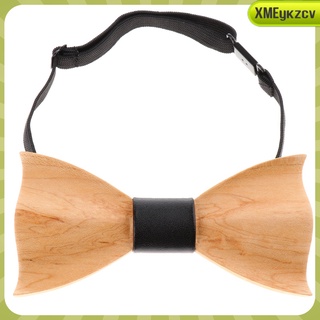 3D Wooden Bow Tie Men Boys Pre-tied Bowtie Wedding Party Wood Tie with Adjustable Strap