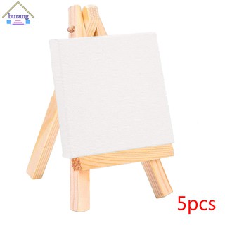 5 Set Mini lienzo en blanco pintura acrílica caballete arte suministros artista papelería niños regalos (1)