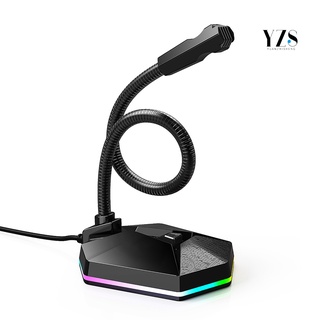 TSP201 Adjustable RGB Light USB Desktop Gaming Live Streaming Microphone for PC