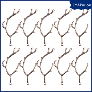 Charms 10 x colgante de dijes de rama para bricolaje, collar de joyería, 7,3 x 2,5 cm