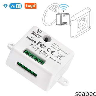 Smatrul Tuya Mini Interruptor Inteligente Diy Wifi Push Switch 2 vías Tilhop Genie/Google home Alexa 100-240v seabed