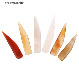 【TRE】 1Pc Agate To Rub Leather Edge For Scoring Folding Creasing Paper Leathercrafts .