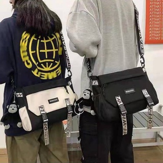 [happy life] bolso de mensajero de los hombres de la marca de moda japonesa de gran capacidad bolsa de hombro casual estudiante bolsa de lona crossbody mochila herramienta bolsa de mensajero