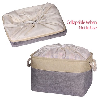 4 cestas de almacenamiento se pueden empaquetar tela de lona plegable oro gris (5)