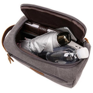 nueva lona neceser para hombres lavado de afeitar mujeres viaje maquillaje bolsa cosmética bolsas caso organizador gris (4)