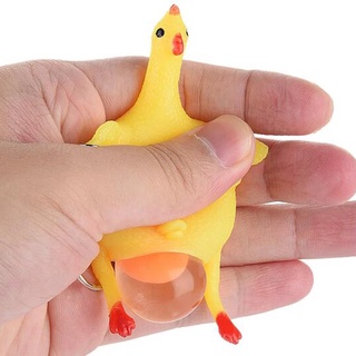 Antiestrés exprimir pollo poner huevo juguetes llavero sorpresa Squishy niños juguetes divertidos Gadgets novedad 1pcs