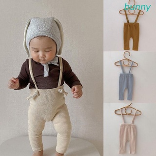 bunny bebé niñas niños pantalones de algodón bebé niño pull-on liguero acanalado pantalón elástico caliente fondos 3-12 meses