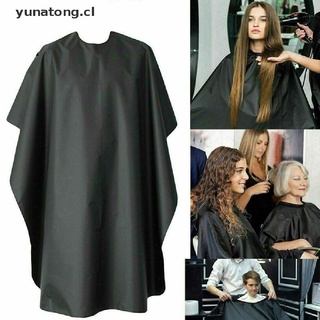 [yunatong] delantal de aseo unisex negro capa vestido de peluquería para adultos