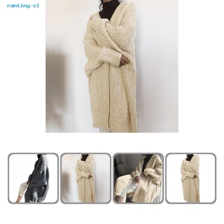 rantiny Solid Color Lady Sweater Coat Leisure Women Sweater Coat Loose for Daily Wear