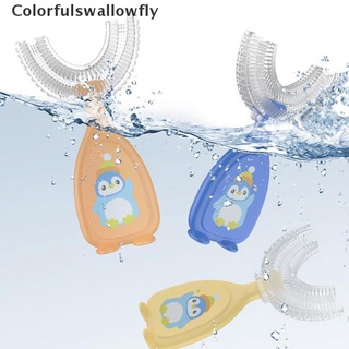 Colorfulswallowfly Cartoon Baby Toothbrush Kids Teeth Oral Care Cleaning Brush Silicone Toothbrush CSF (2)