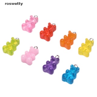 Roswetty 10 Unids/Set Gummy Bear Candy Charms Collar Colgantes DIY Pendientes Joyería Regalos CL