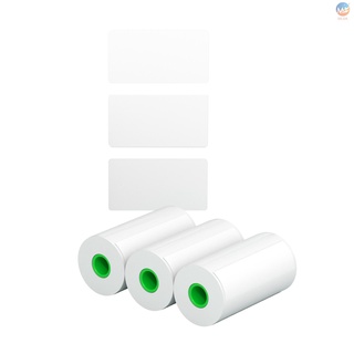 MJ Original PeriPage 3 rollos de etiqueta de papel térmico pegatina autoadhesiva imprimible rollo de papel etiqueta papel impresión transparente agua