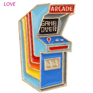 LOVE Cartoon Cute Game Machine Table Alloy Brooch Mini Pins Badge Enamel Lapel Pin Cute Dresses Hat Scarf Decor Accessory