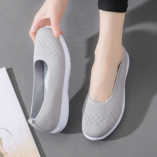 Zapatos planos para mujer cómodos de malla transpirable deslizamiento en mocasines cojín zapatos para caminar
