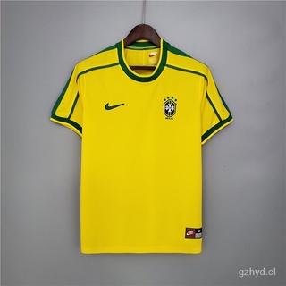 brasil 1998 local amarillo retro camiseta de fútbol vc2u