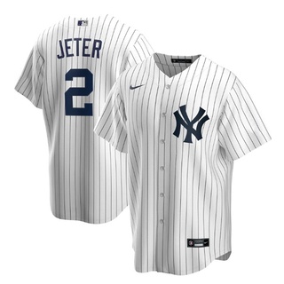 Camiseta New York Yankees Derek Jeter White Navy Gray 2020 Hall of Fame réplica de inducción Jersey