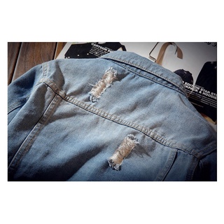 Los hombres más reciente chaqueta de moda Slim Fit Denim vaquero masculino Jeans chaqueta Outwear (7)