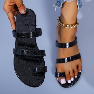 [takejoynew] sandalias deslizantes para mujer de un solo dedo del pie zapatilla playa sandalias planas
