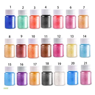 Han 21 colores Aurora resina Mica pigmentos nacarados colorantes resina joyería fabricación