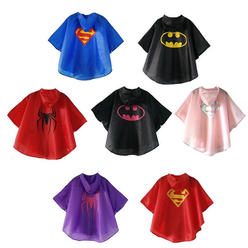Niños impermeable niños ropa de lluvia niños niñas superhéroe impermeable MSOP (3)