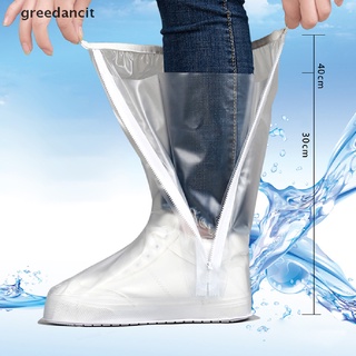 greedancit impermeable lluvia reutilizable zapatos cubierta antideslizante cremallera botas de lluvia overshoes cl
