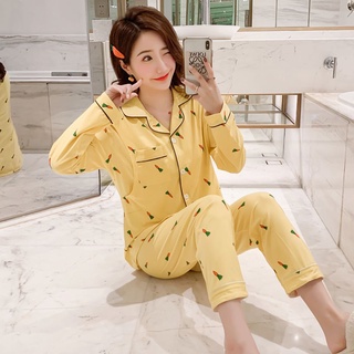 [en Stock] coreano moda mamás y maternidad pijamas conjuntos de manga larga confinamiento ropa mamá lactancia materna desgaste Casual hogar ropa