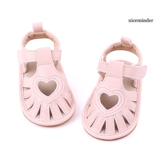 Nice_Summer Baby Girl corazón transpirable antideslizante sandalias niño suave Prewalker zapatos (8)