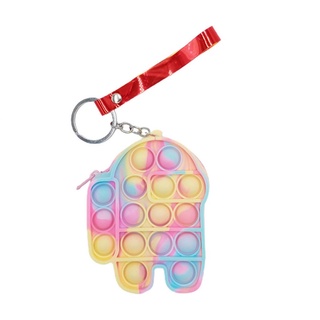 Bolsa pop-It Among us Bolsa de moneda Fidget juguetes Push burbuja Bolsa llavero colgante Sensory juguete Squeeze Para niños Rf01 (7)