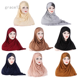 Bufanda de cabello de la frente debajo del cabello gracias Hijab bufanda brillante lentejuelas Jersey diadema mujer sombrero Turbante bufanda Cap cabeza pasivo envoltura