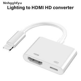 [Nnhgghfyu] 2 Ports Lightning To HDMI-Compatible Splitter Cable Converter 1080P AV Adapter Hot Sale