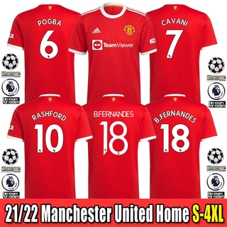 [En stock] Manchester United Home Shirt 2021-2022 fútbol 21/22 manga corta talla S-4XL hombre fans jersey