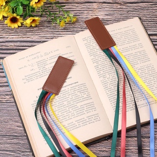 YOLIFEE Colorful Ribbon Bookmark Multi Markers Artificial Leather Bookmark Reading Leatherette Books Practical Page