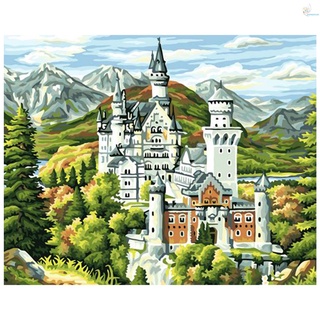 S.p. 12x16 pulgadas Diy Pintura al Óleo Sobre lienzo Pintura Por Número Kit de castillo estándar Para Adultos niños principiantes Cr