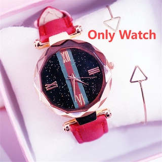 Women Watch Fashion Starry Sky Rome Dial Ladies Casual Leather Strap Quartz Wristwatch