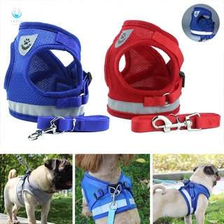 Reflective Safety Pet Dog Chest Strap Harness and Leash Set for Small Medium Dogs Cat