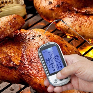 0825# Wireless Remote Smoker Meat Food Thermometer Kitchen Cooking Oven BBQ + Dock