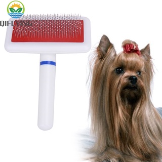 peine para aseo de mascotas para cachorro, gato, cepillo de limpieza rápida (rojo) (7)