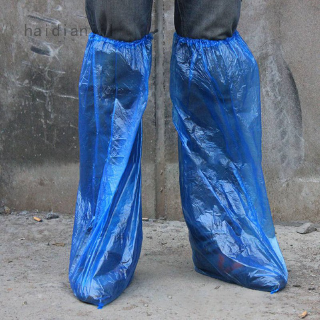 cubiertas de zapatos desechables azul impermeable antideslizante overshoe zapatos de lluvia y botas cubierta de plástico larga cubierta de zapatos para mujeres y hombres