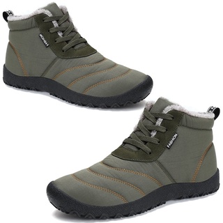 Botas de invierno cálidas impermeables de alta parte superior con cordones Plus de lana botas de algodón zapatos (1)